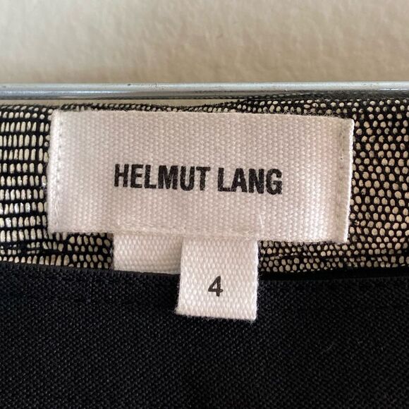 Helmut Lang Lambskin Leather Cream Black Leggings Carbon Rift Stretch Size 4 - Picture 7 of 8